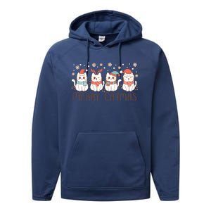 Merry Catmas ItS Ffreezing Season Meowy Christmas Meaningful Gift Performance Fleece Hoodie