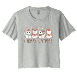 Merry Catmas ItS Ffreezing Season Meowy Christmas Meaningful Gift Women's Crop Top Tee