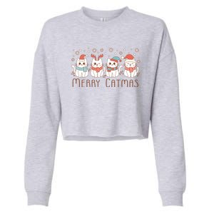 Merry Catmas ItS Ffreezing Season Meowy Christmas Meaningful Gift Cropped Pullover Crew