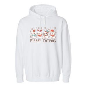 Merry Catmas ItS Ffreezing Season Meowy Christmas Meaningful Gift Garment-Dyed Fleece Hoodie