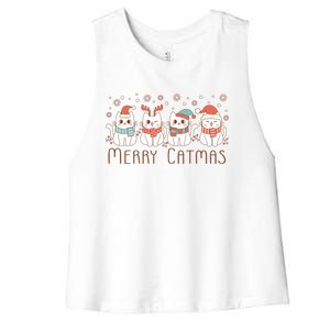 Merry Catmas ItS Ffreezing Season Meowy Christmas Meaningful Gift Women's Racerback Cropped Tank