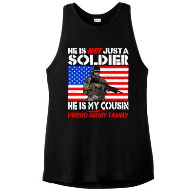 My Cousin Is A Soldier Proud Army Family Military Relative Cute Gift Ladies PosiCharge Tri-Blend Wicking Tank