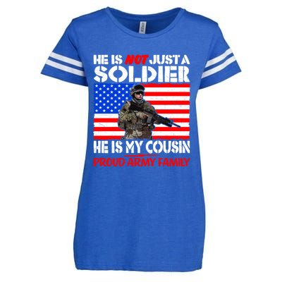 My Cousin Is A Soldier Proud Army Family Military Relative Cute Gift Enza Ladies Jersey Football T-Shirt