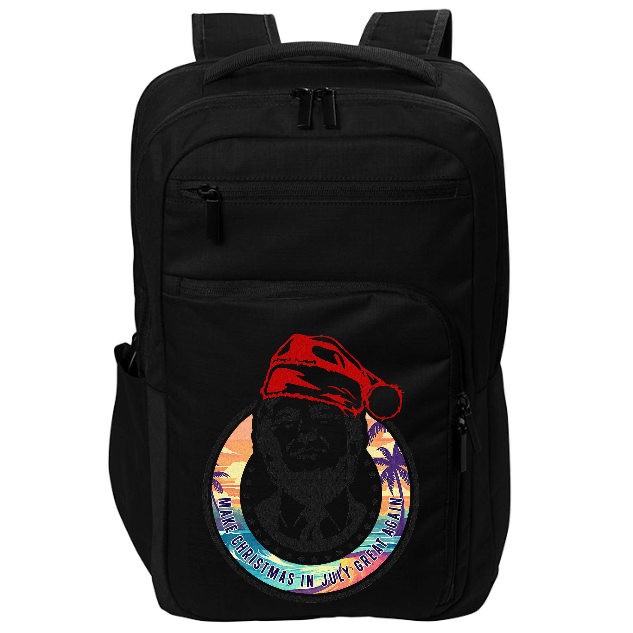 Make Christmas In July Great Again Funny Trump Trumpmas Maga Impact Tech Backpack