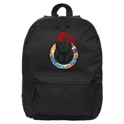 Make Christmas In July Great Again Funny Trump Trumpmas Maga 16 in Basic Backpack