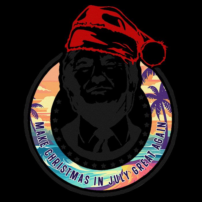 Make Christmas In July Great Again Funny Trump Trumpmas Maga Baby Bodysuit