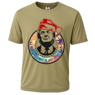 Make Christmas In July Great Again Funny Trump Trumpmas Maga Cooling Performance Crew T-Shirt