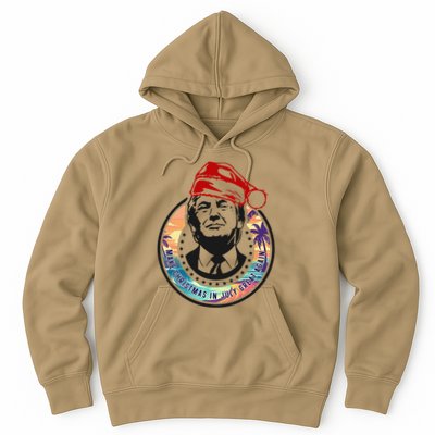 Make Christmas In July Great Again Funny Trump Trumpmas Maga Hoodie