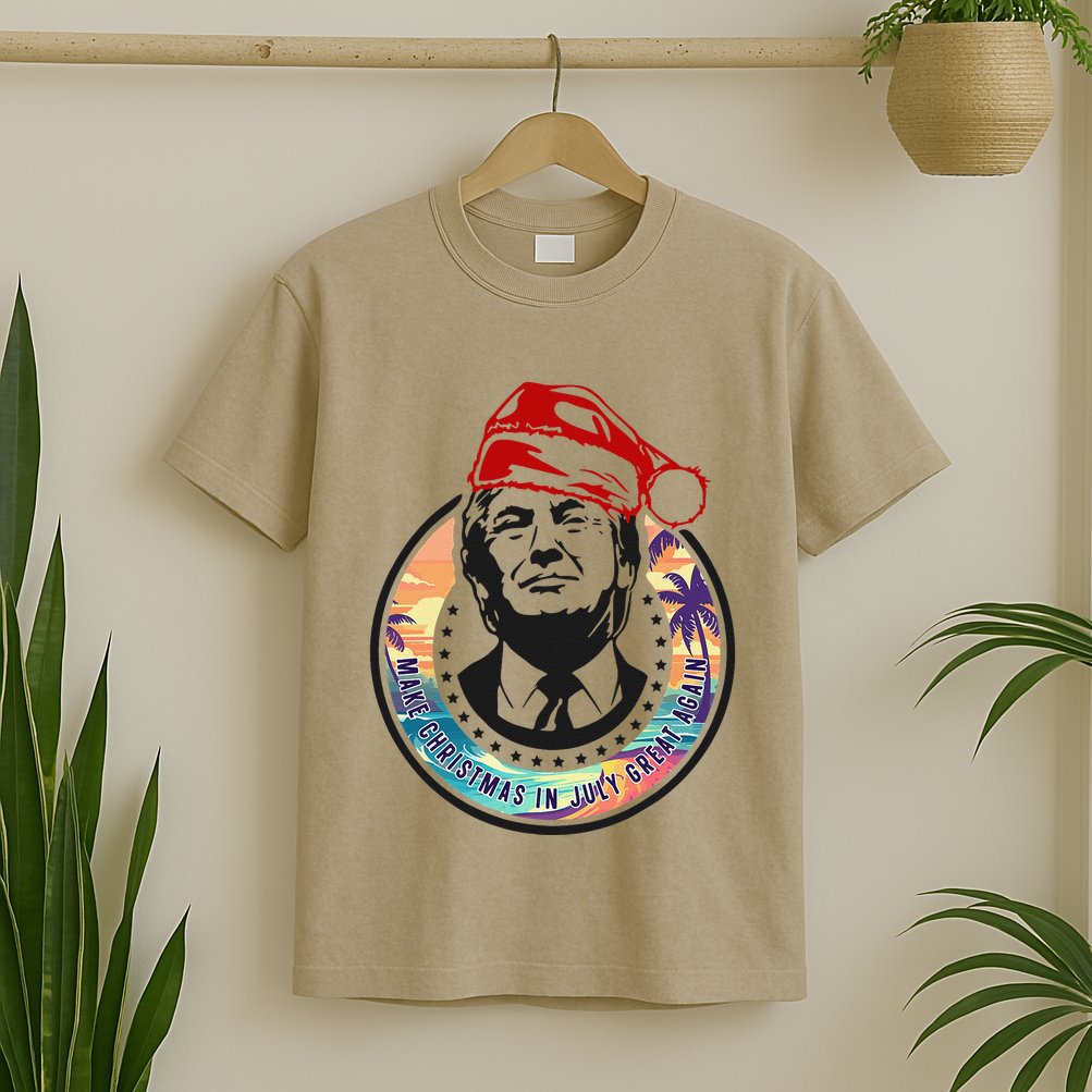 Make Christmas In July Great Again Funny Trump Trumpmas Maga T-Shirt