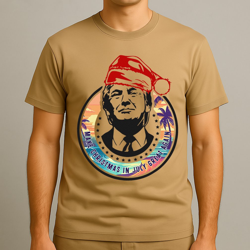 Make Christmas In July Great Again Funny Trump Trumpmas Maga T-Shirt