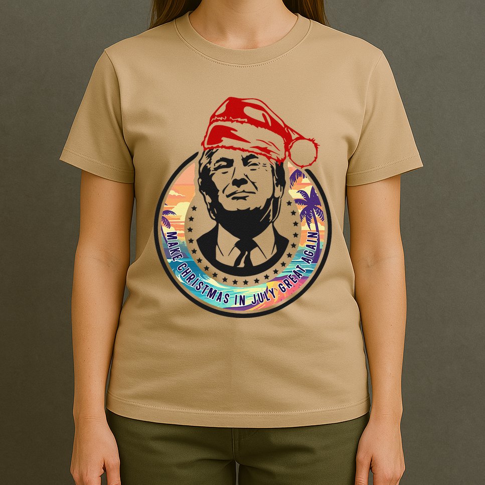 Make Christmas In July Great Again Funny Trump Trumpmas Maga T-Shirt