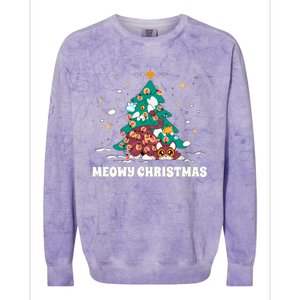 Merry Catmas ItS Ffreezing Season Funny Gift Colorblast Crewneck Sweatshirt