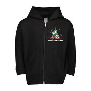 Merry Catmas ItS Ffreezing Season Funny Gift Toddler Zip Fleece Hoodie