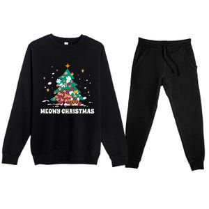 Merry Catmas ItS Ffreezing Season Funny Gift Premium Crewneck Sweatsuit Set