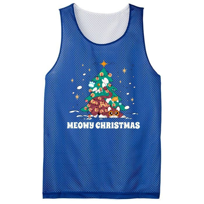 Merry Catmas ItS Ffreezing Season Funny Gift Mesh Reversible Basketball Jersey Tank