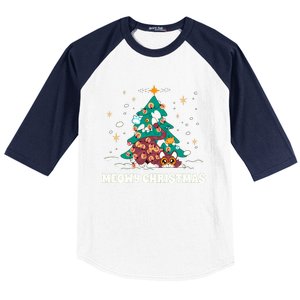 Merry Catmas ItS Ffreezing Season Funny Gift Baseball Sleeve Shirt