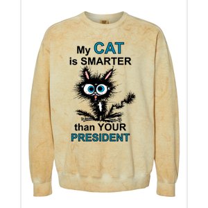 My Cat Is Smarter Than Your President Colorblast Crewneck Sweatshirt