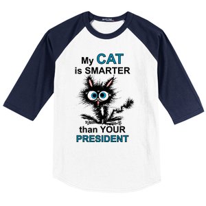 My Cat Is Smarter Than Your President Baseball Sleeve Shirt