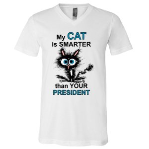 My Cat Is Smarter Than Your President V-Neck T-Shirt