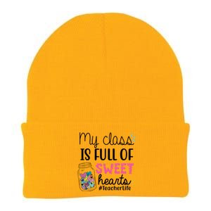 My Class Is Full Of Sweet Hearts Teacher Life Knit Cap Winter Beanie