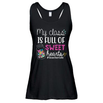 My Class Is Full Of Sweet Hearts Teacher Life Ladies Essential Flowy Tank