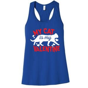 My Cat Is My Valentine Cute Vcool Giftday Heart Love Funny Gift Women's Racerback Tank