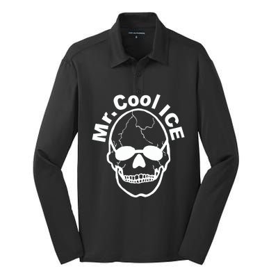 Mr Cool Ice Skull Skeleton Glasses Silk Touch Performance Long Sleeve Polo