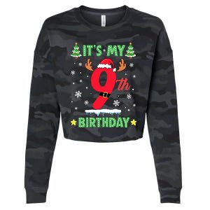 Merry Christmas ItS My 9th Birthday Xmas Cropped Pullover Crew