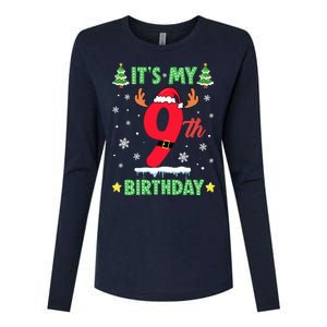 Merry Christmas ItS My 9th Birthday Xmas Womens Cotton Relaxed Long Sleeve T-Shirt