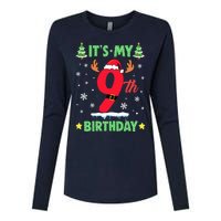 Merry Christmas ItS My 9th Birthday Xmas Womens Cotton Relaxed Long Sleeve T-Shirt