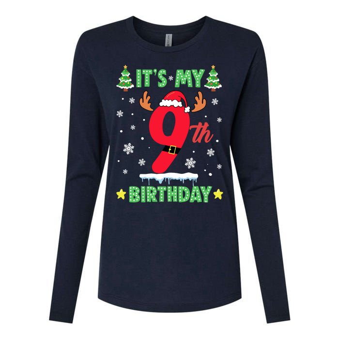 Merry Christmas ItS My 9th Birthday Xmas Womens Cotton Relaxed Long Sleeve T-Shirt