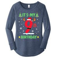 Merry Christmas ItS My 9th Birthday Xmas Women's Perfect Tri Tunic Long Sleeve Shirt