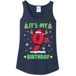 Merry Christmas ItS My 9th Birthday Xmas Ladies Essential Tank