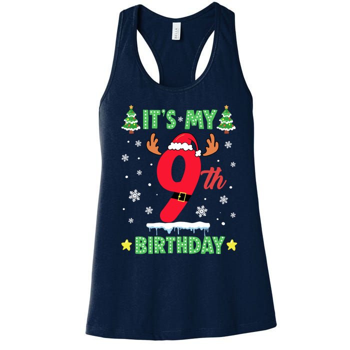 Merry Christmas ItS My 9th Birthday Xmas Women's Racerback Tank