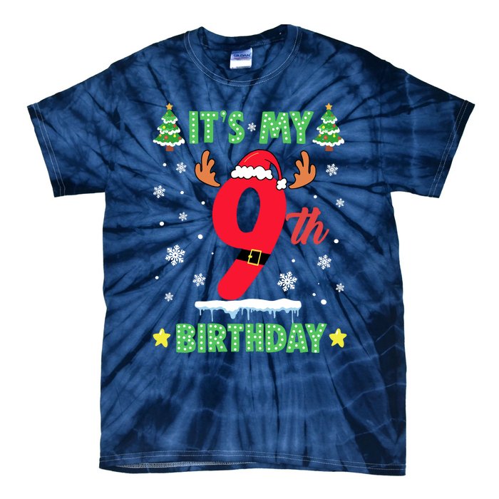 Merry Christmas ItS My 9th Birthday Xmas Tie-Dye T-Shirt