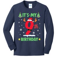 Merry Christmas ItS My 9th Birthday Xmas Kids Long Sleeve Shirt