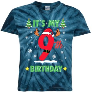 Merry Christmas ItS My 9th Birthday Xmas Kids Tie-Dye T-Shirt