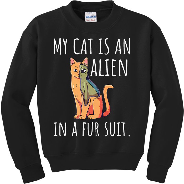 My Cat Is An Alien In A Fur Suit Kids Sweatshirt