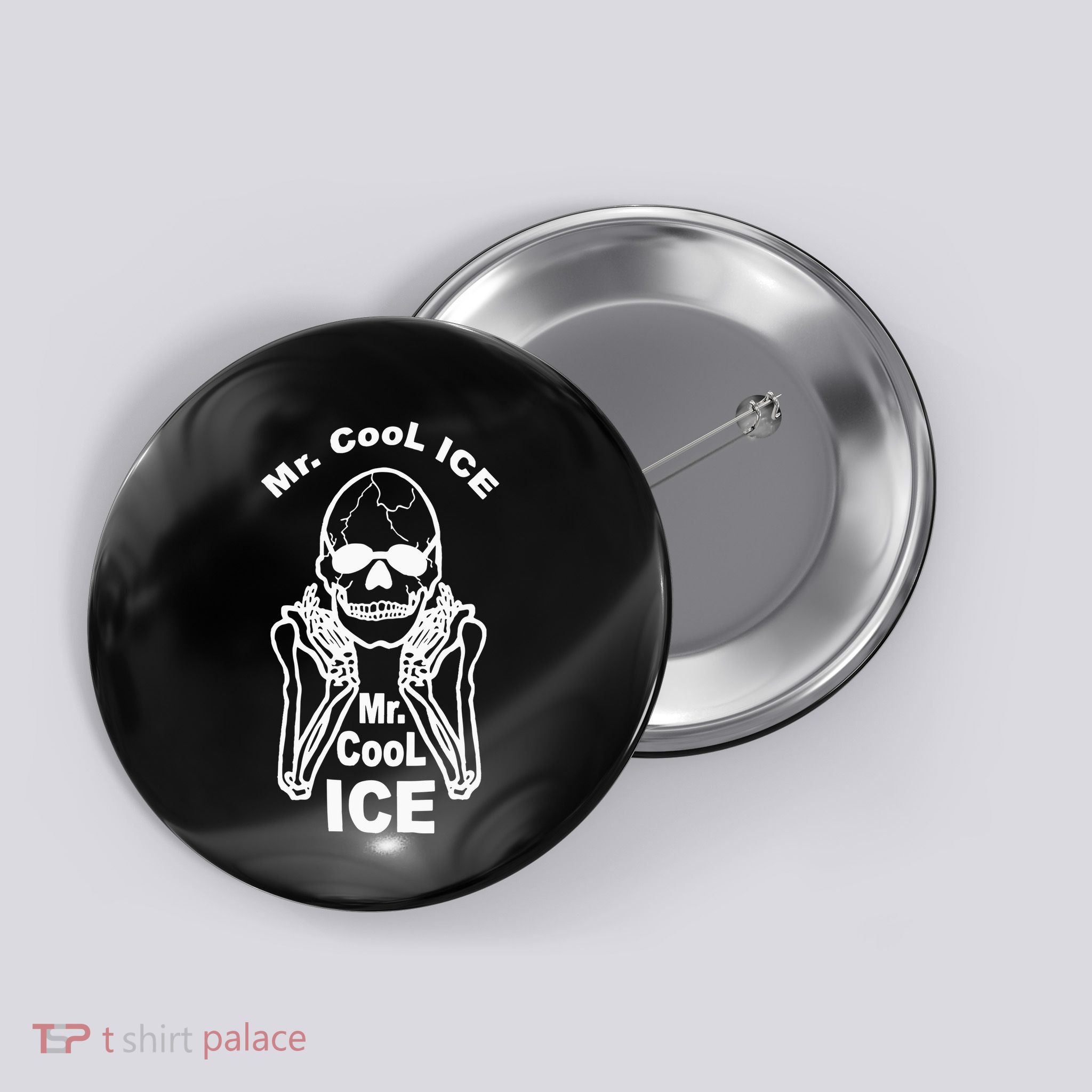 Mr Cool Ice Skull Skeleton Button