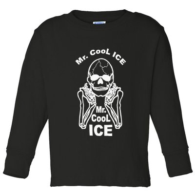 Mr Cool Ice Skull Skeleton Toddler Long Sleeve Shirt