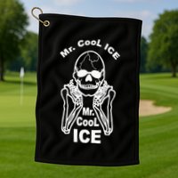 Mr Cool Ice Skull Skeleton Golf Towel