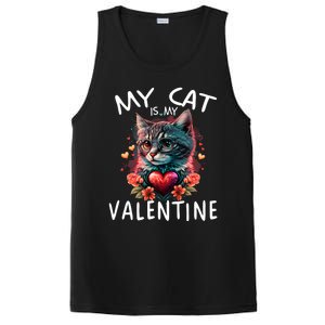 My Cat Is My Valentine Cute ValentineS Day Cat Dad Cat Mom Cool Gift PosiCharge Competitor Tank