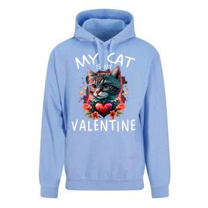 My Cat Is My Valentine Cute ValentineS Day Cat Dad Cat Mom Cool Gift Unisex Surf Hoodie