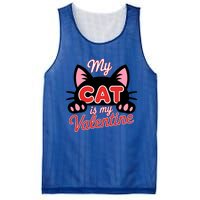 My Cat Is My Valentine Cat Lover Cool Gift Mesh Reversible Basketball Jersey Tank