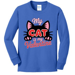 My Cat Is My Valentine Cat Lover Cool Gift Kids Long Sleeve Shirt