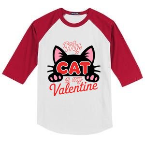 My Cat Is My Valentine Cat Lover Cool Gift Kids Colorblock Raglan Jersey