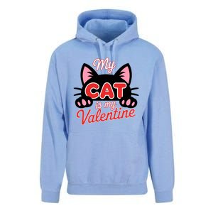 My Cat Is My Valentine Cat Lover Cool Gift Unisex Surf Hoodie