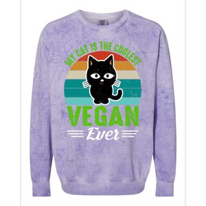 My Cat Is The Coolest Vegan Ever Gift Colorblast Crewneck Sweatshirt