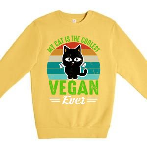 My Cat Is The Coolest Vegan Ever Gift Premium Crewneck Sweatshirt