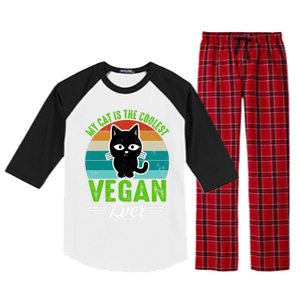 My Cat Is The Coolest Vegan Ever Gift Raglan Sleeve Pajama Set